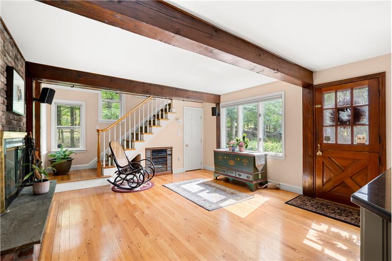 Sitting room in Kitchen with Fireplace