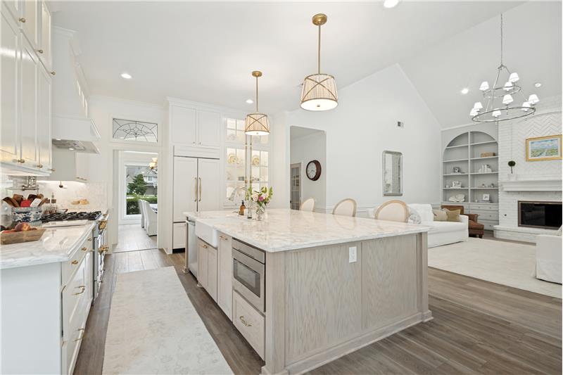 Kitchen with view to the family room.