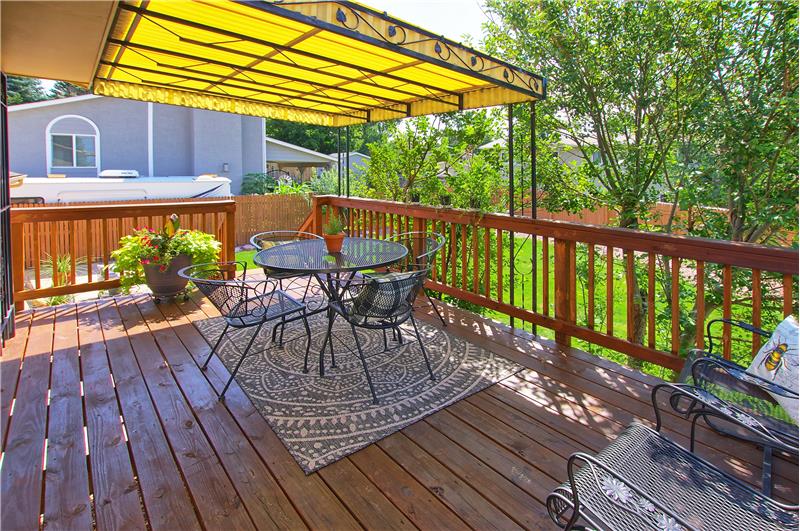 Partially covered back deck