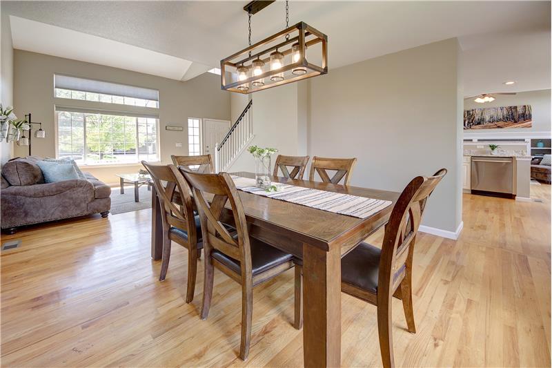 The Formal Dining Room has Access to the Living Room and Kitchen
