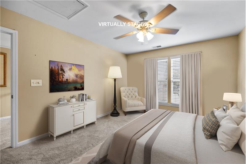 Bedroom virtually staged