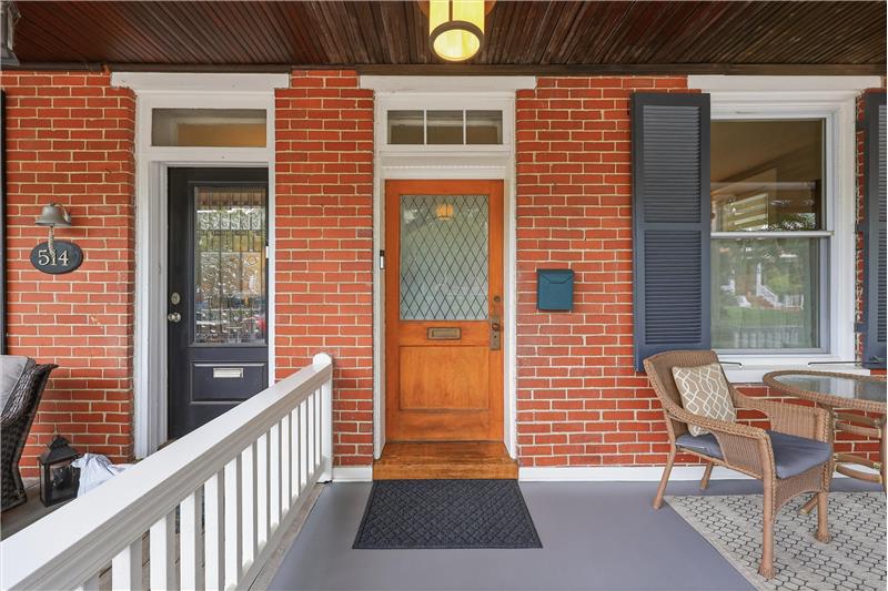 Notice the door, the hardware and the beautiful wood hearth