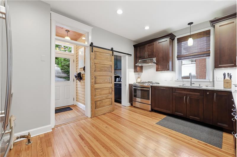 Pantry, backyard access and 1/2 bath on the main level