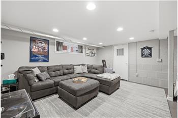 Cozy rec room in the basement