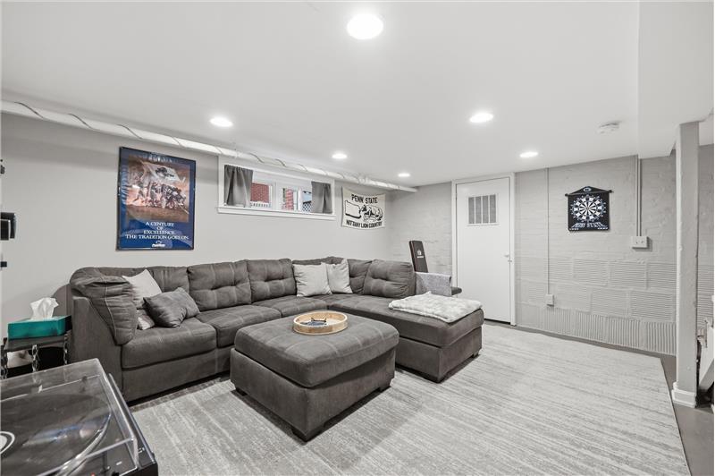 Cozy rec room in the basement