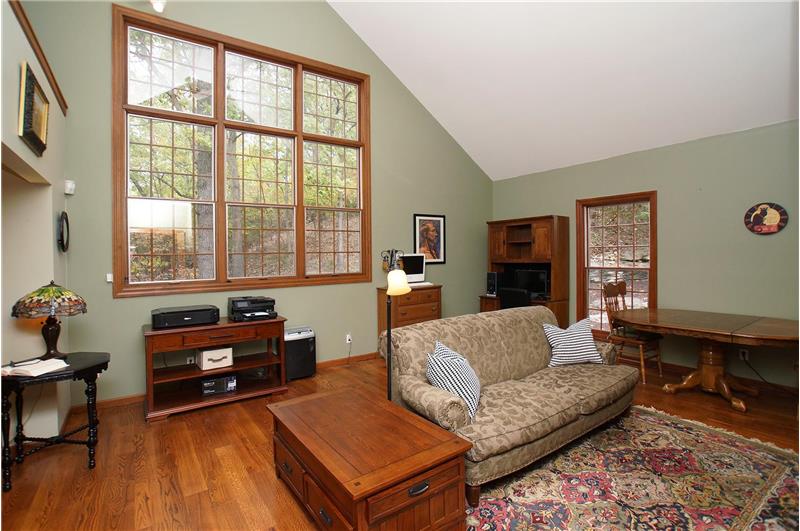 Library/den with wall of windows