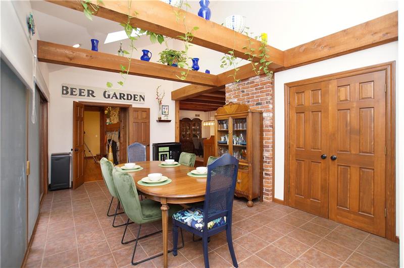 Custom wood accents in Breakfast room
