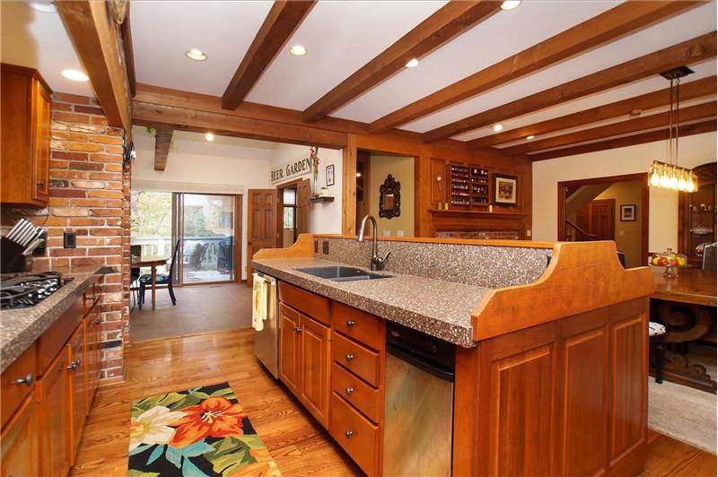 Kitchen has plenty of light