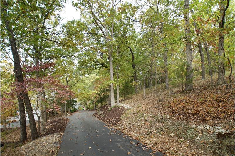 Driveway going toward 52 High Trails Drive