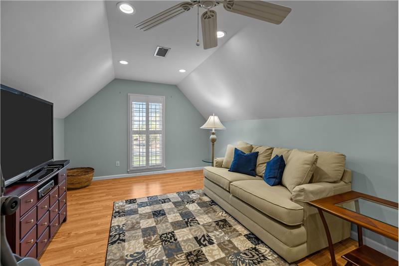 Bonus room is great flex space for  variety of uses: as a media room, home office, play room, exercise, school room, guest room.