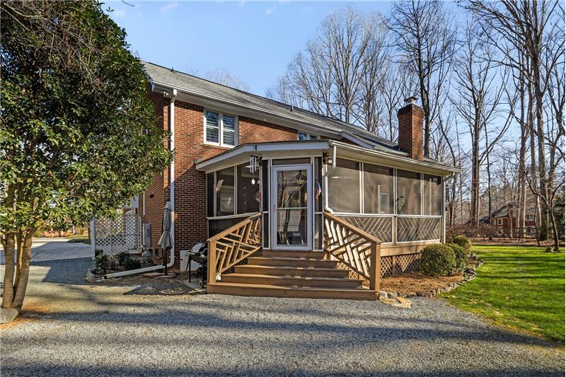 Access to screened porch from backyard.