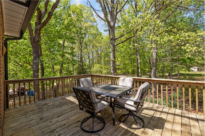 Deck off the kitchen/great room on upper level