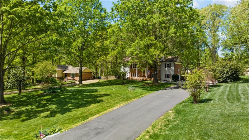Long driveway provides additional parking