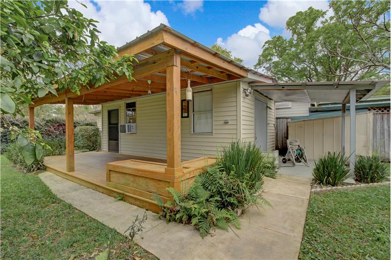 Covered deck and workshop