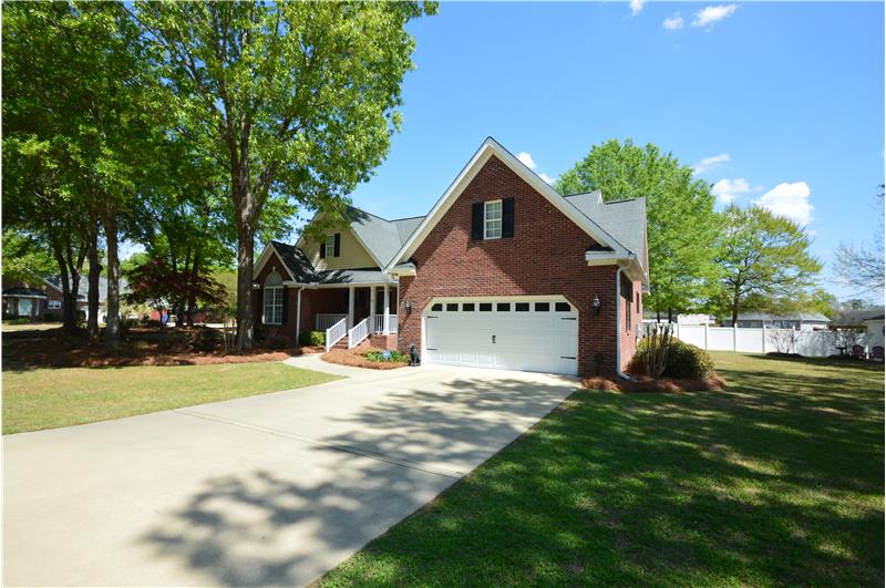 All brick, front entry garage