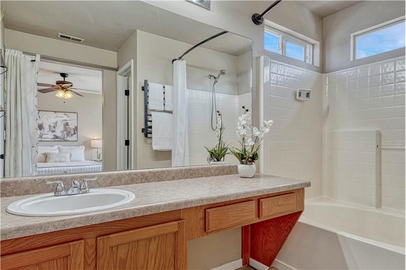 Primary bath with tub/shower combo