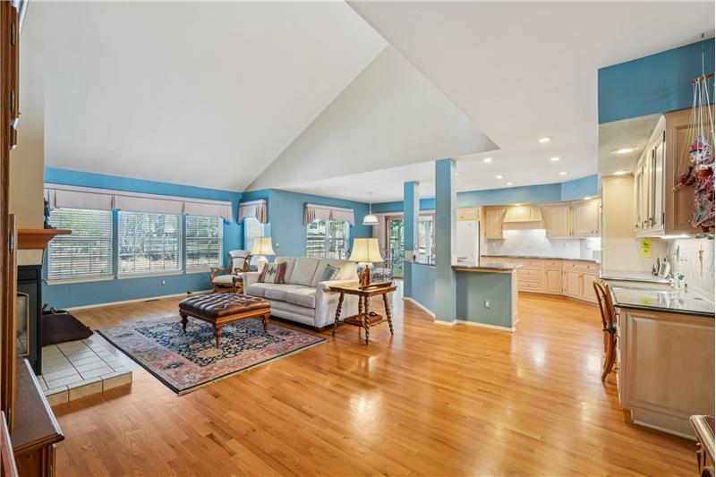 Family Room with kitchen beyond