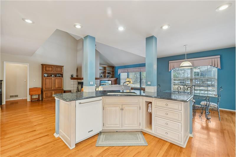 Kitchen island with double sink