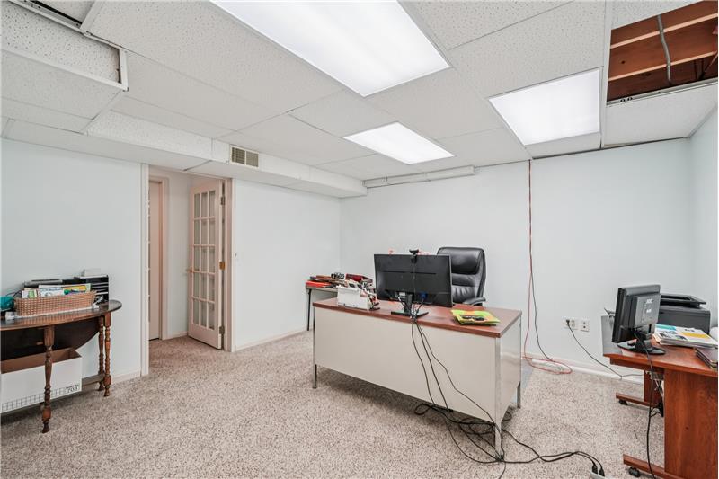 Reverse view of basement office