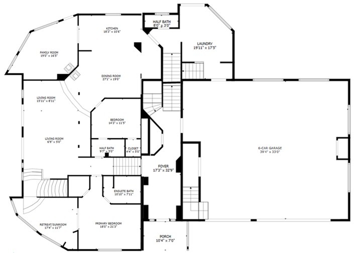 Main floor plus garage