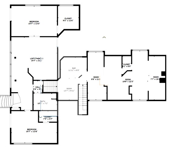 Upstairs plus attic above garage