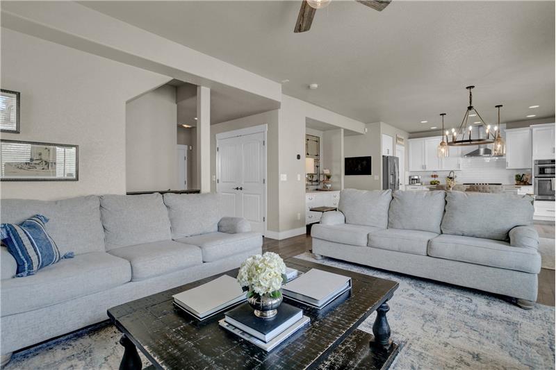 Great Room with Views into the Dining Rm & Kitchen
