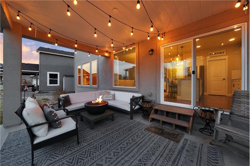 Sunset Views of Covered Back Patio Prewired for a Ceiling Fan