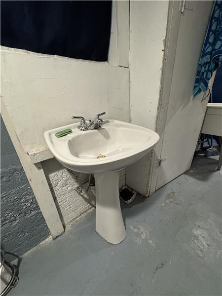 Basement bathroom sink.
