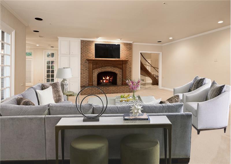 Family Room- Virtual Staged Photo