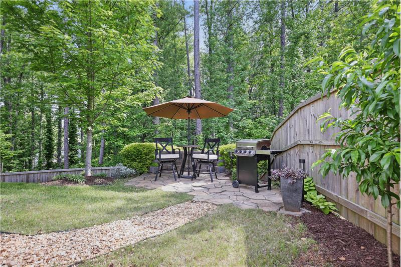Paver walkway and patio perfect for grilling