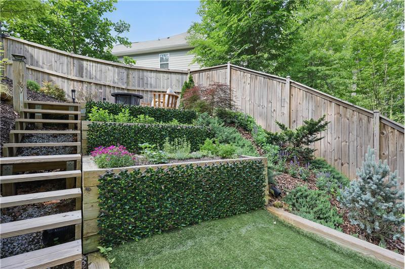 Terraced garden area