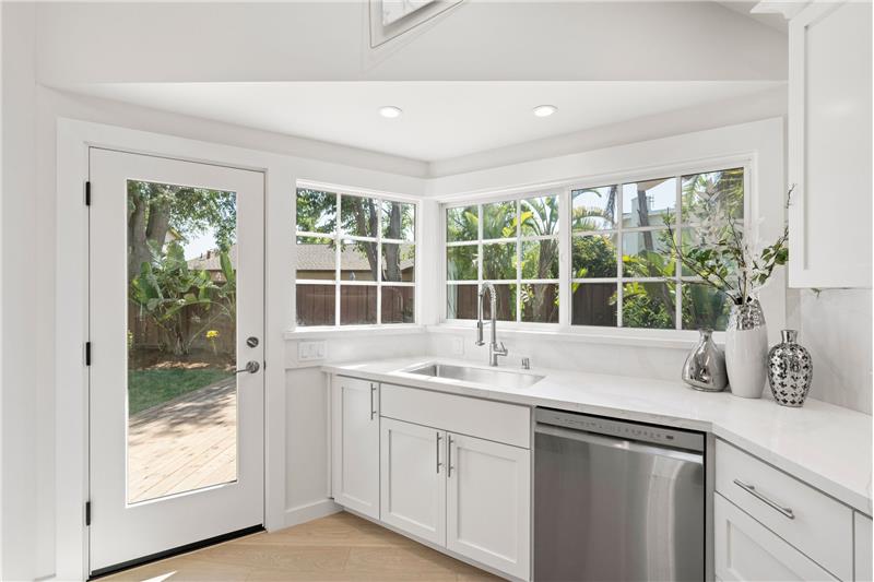 French windows & door to backyard 