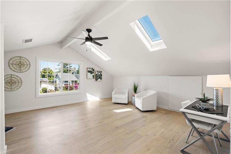 Skylights, entry to attic, space for 3rd Bathroom