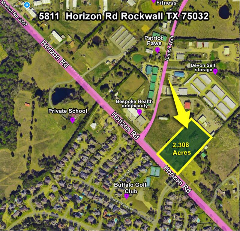 5811 Horizon is 2.308 Acres with a 2115 Square foot Structure.