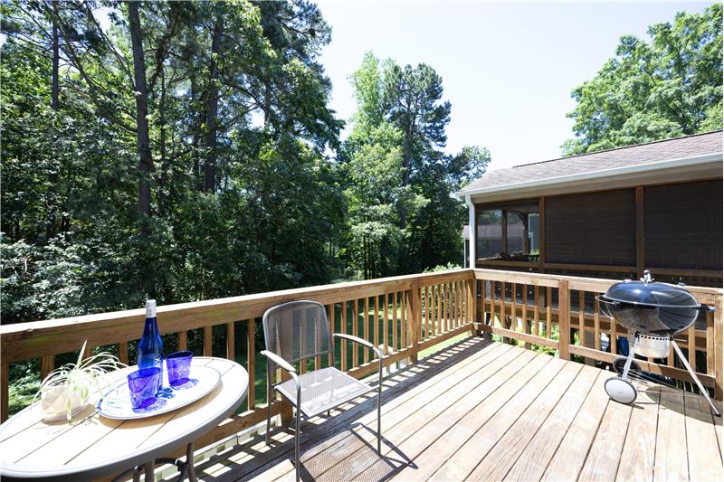 Deck Overlooks the Pond - Where there is a Family of Canada Geese