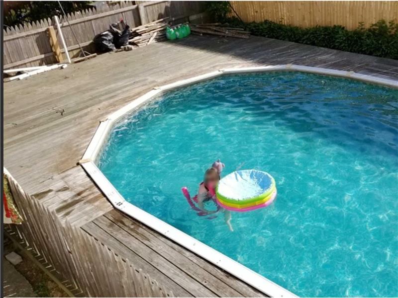 Semi in-ground pool