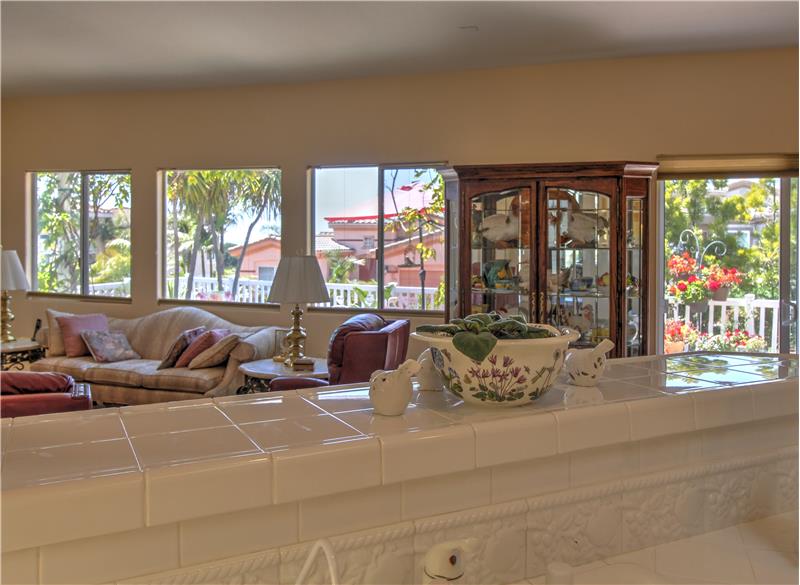 The captivating and colorful view from the kitchen sink, a great example of the well-designed Villa al Mare!