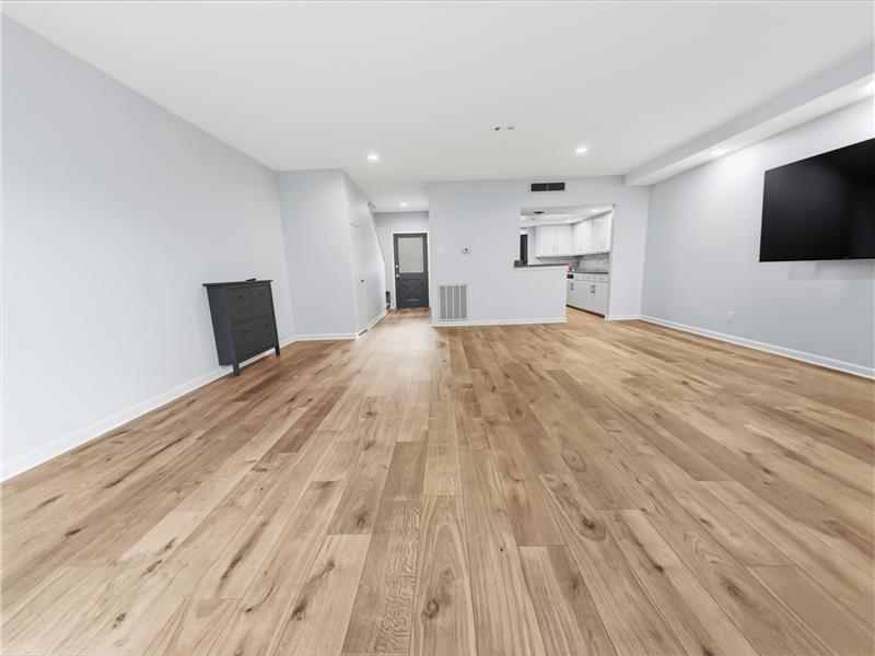 Large mounted TV included