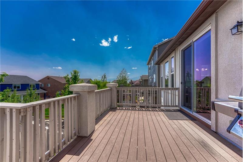 Walk out to a wood deck where you can enjoy mountain views and the fabulous Colorado sunshine.