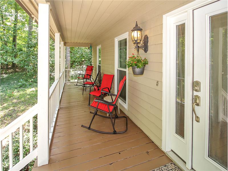 Wide front porch to welcome guests