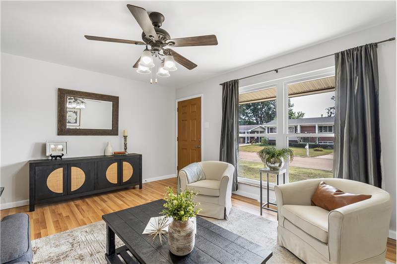 Living room looking at front door