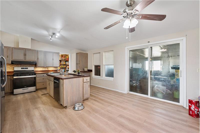 Kitchen with island.