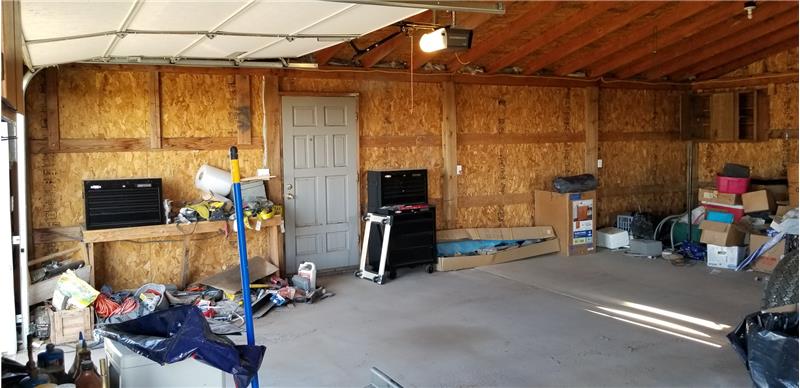 Garage with side door entrance.