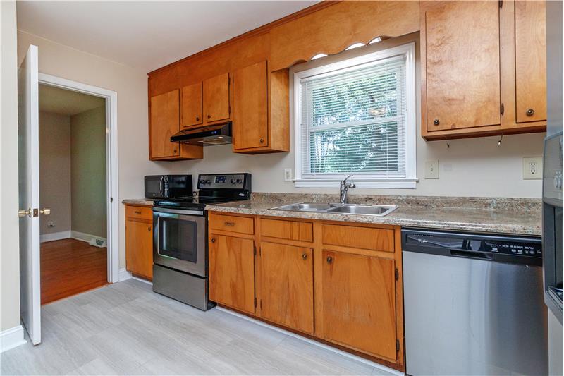 Stainless appliances in kitchen