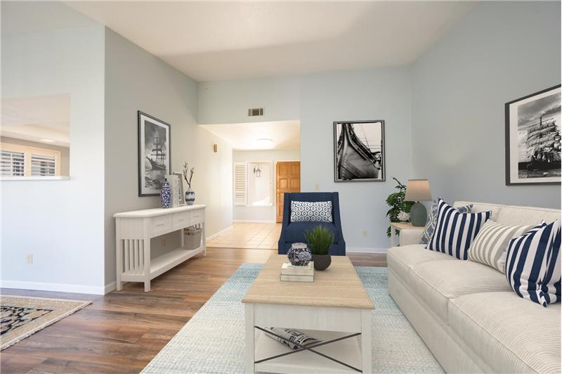 Virtually staged living room