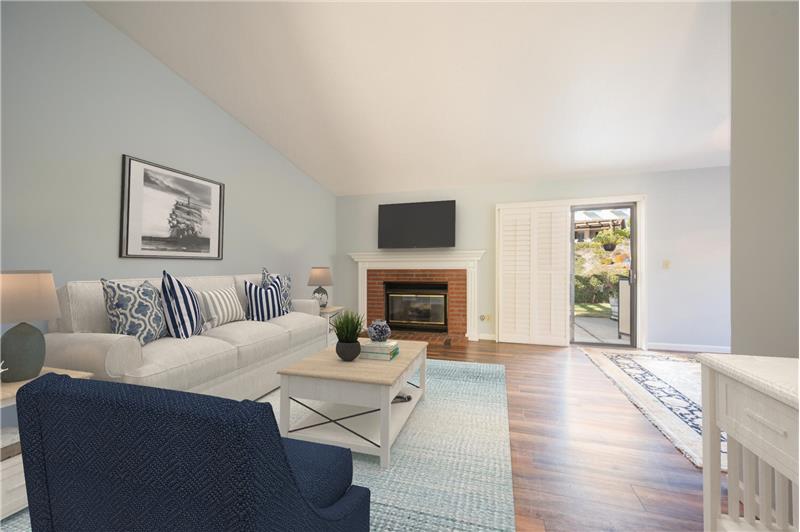 Virtually staged living room