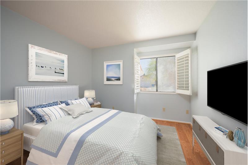 Virtually staged bedroom