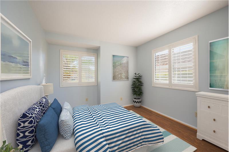Virtually staged bedroom