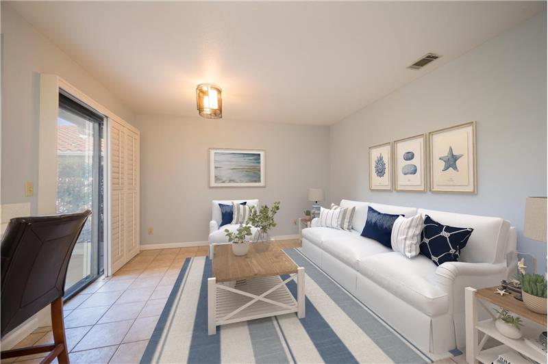 Virtually staged family room