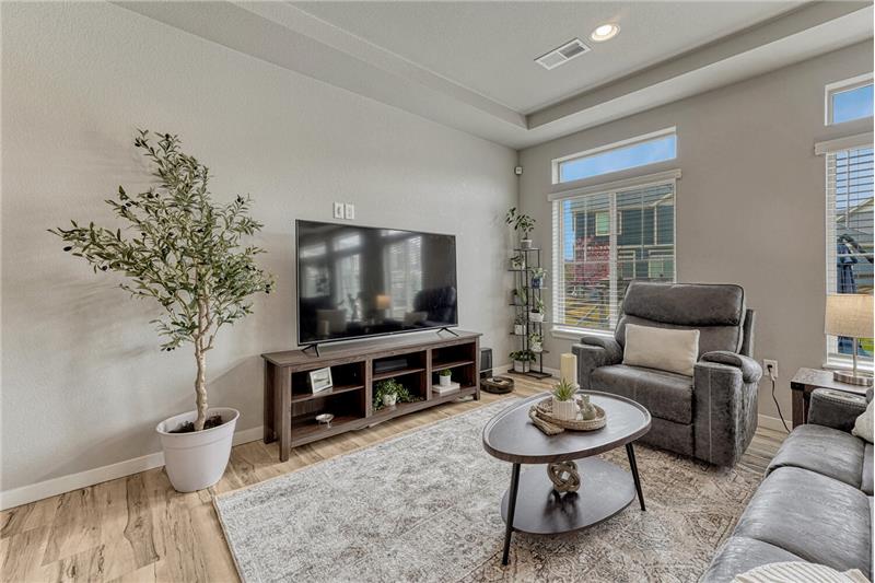 Great Room with backyard views.